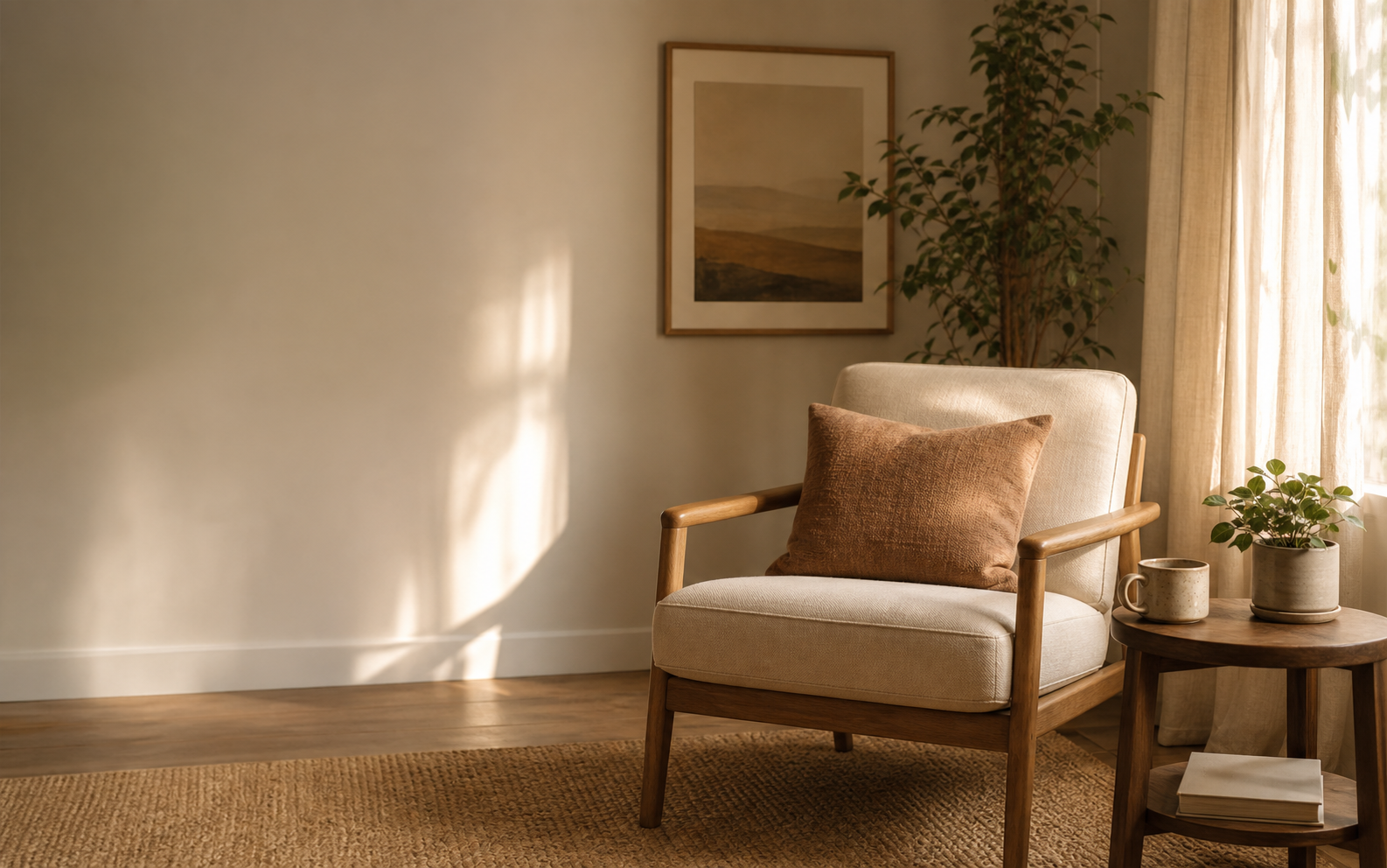 Warm therapy room sample hero image